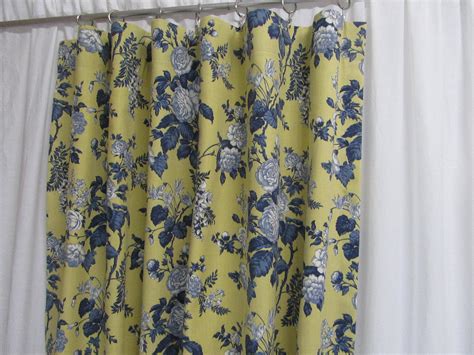 French Country Curtains Blue Yellow Floral Drapes French