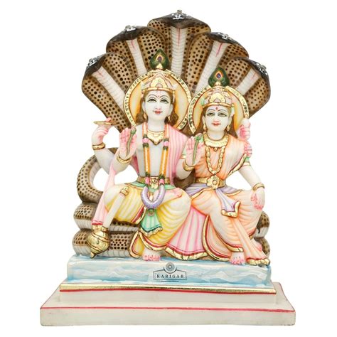 Buy Vishnu Lakshmi Statue Large 12 Inches Hand Painted Marble Lakshmi