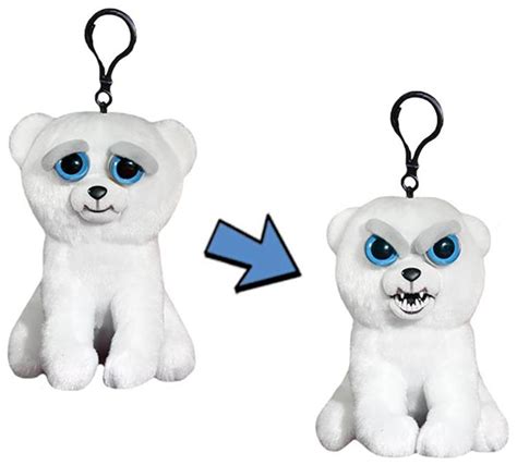 Feisty Pets 4 Plush Keychain Karl The Snarl Polar Bear