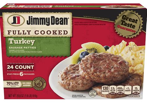 Jimmy Dean Fully Cooked Turkey Sausage Links Nutrition Facts