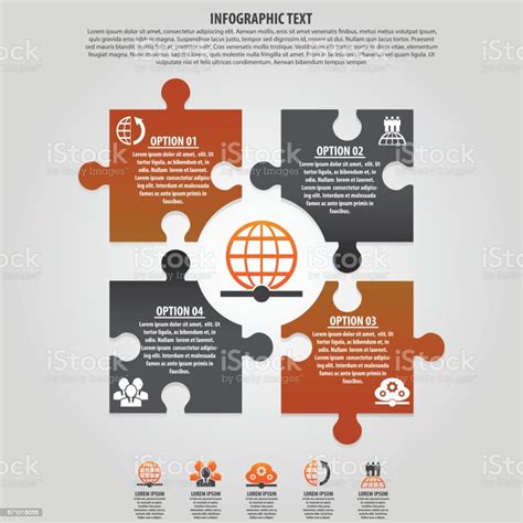 Global Business Puzzle Infographic Vector Illustration Stock