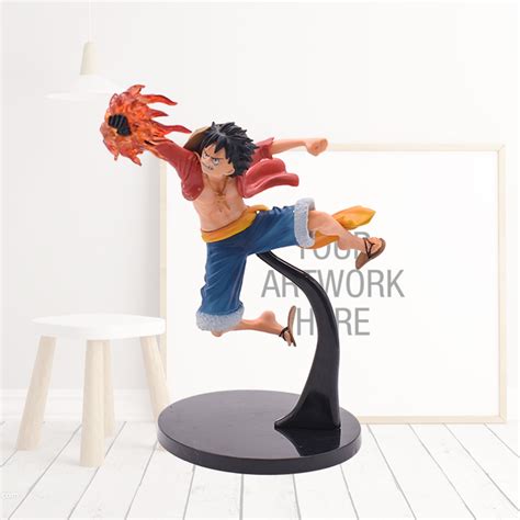 Chiue Anime OP Monkey D Luffy Action Figure Luffy With Fire Fist Posture PVC Model Toys For Gift