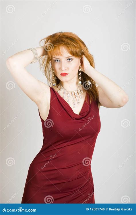 Seductive Woman With Red Lips Stock Photo Image Of Attractive Girl