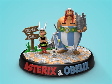 stl file asterix and obelix diorama・3d printable model to download・cults