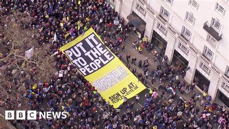 Brexit Peoples Vote March To Parliament Square Sped Up Bbc News