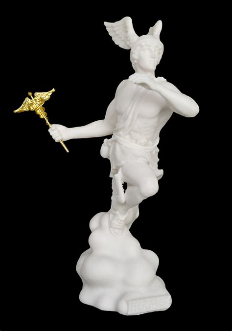 Hermes Alabaster Statue The Messenger Of Gods Mercury God Etsy