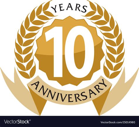 10 Years Ribbon Anniversary Royalty Free Vector Image