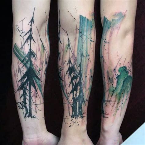 70 Watercolor Tree Tattoo Designs For Men Manly Nature Ideas