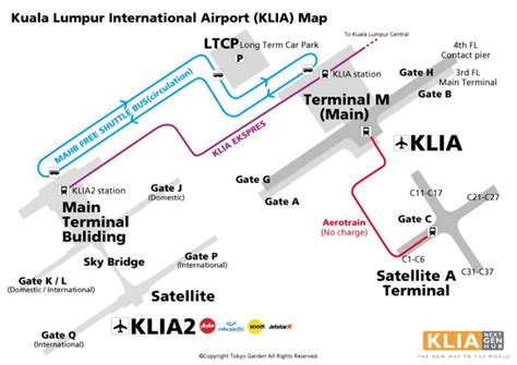 Easy To Understand Kuala Lumpur Intl Airportklia Map Tokyo Garden