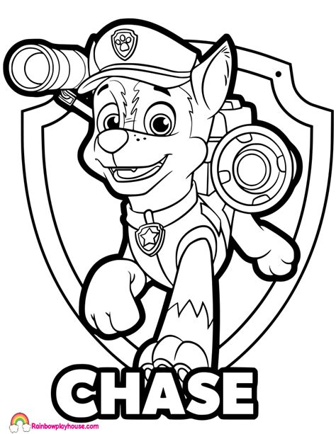 Paw Patrol Printable Coloring Page Chase Coloring Home