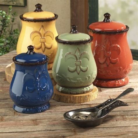 Tuscan Canister Set Colorful Canister Sets Kitchen Containers