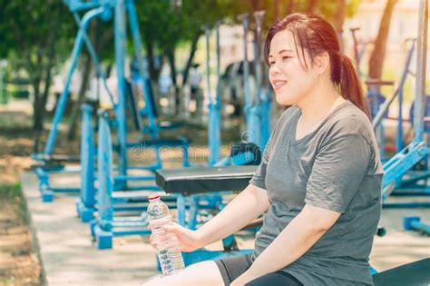 Fitness Fat Asian Women Outdoors In Park Stock Image Image Of Girl Lifestyle 99483759