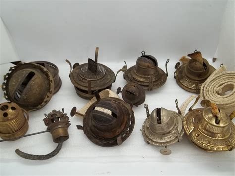Mix Lot Of Pieces Of Vintage Oil Lamp Burner Parts Wick Etsy