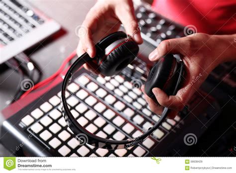 Dj Beats With Black Plate Stock Image Image Of Clubbing 56638429