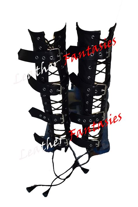 Genuine Black Leather Arm And Leg Binders 4 Piece Heavy Duty Etsy Uk