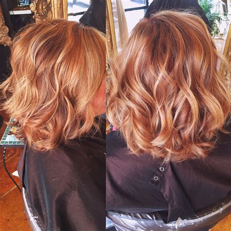 Copper Hair Color With Balayaged Highlights Hair By Chelsea At