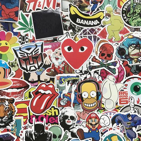 100pcs Sticker Pack Bomb Vinyl Graffiti Decal Dope Skateboard Luggage