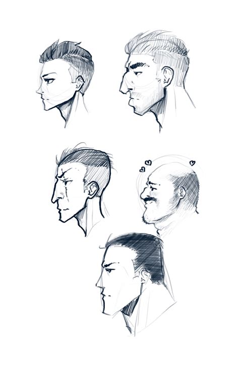 Artstation Male Side Profile Sketches