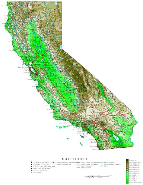 California Topographic Map Stacked Plot Visualization Print Agrohort