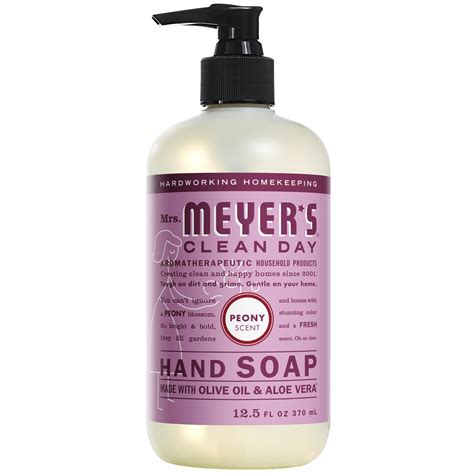 Mrs Meyers Clean Day 663384 125 Oz Peony Scented Hand Soap With