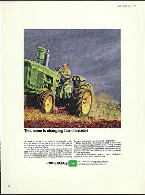 This Name Is Changing Farm Horizons John Deere Ad 1966 British Ad