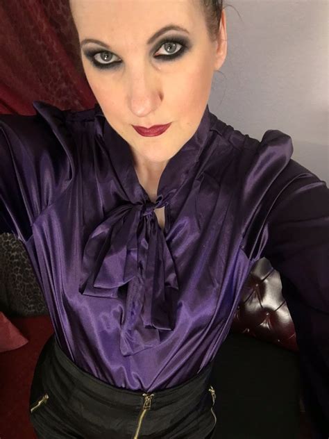 Tw Pornstars Mistress Vivian Twitter This Purple Satin Blouse Is