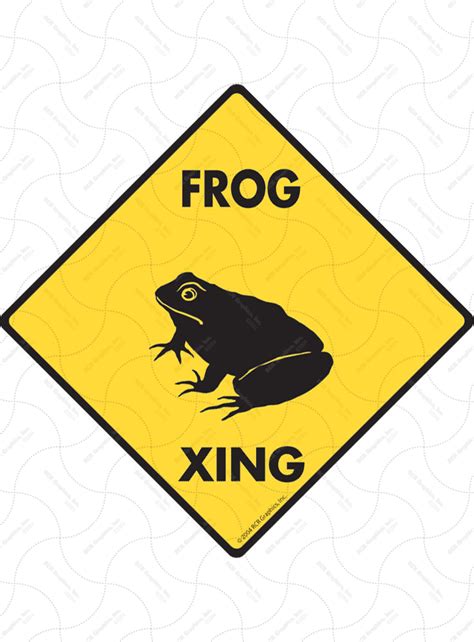 Frog Xing Exterior Aluminum Animal Signs And Vinyl Stickers