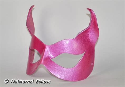 Pink Catwoman Leather Mask With Cat Ears Masquerade Fetish Etsy