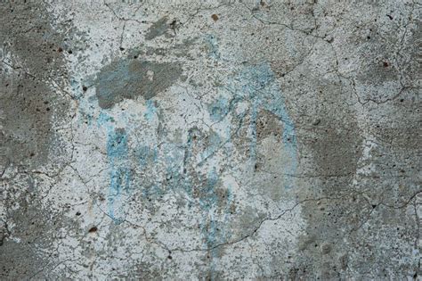 An Old Rough Texture A Gray Concrete Wall With Patches Of Light Blue