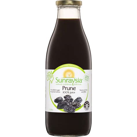 Prune juice is a healthful addition to the diet, and not only for constipation. Sunraysia Prune Juice 1l | Woolworths
