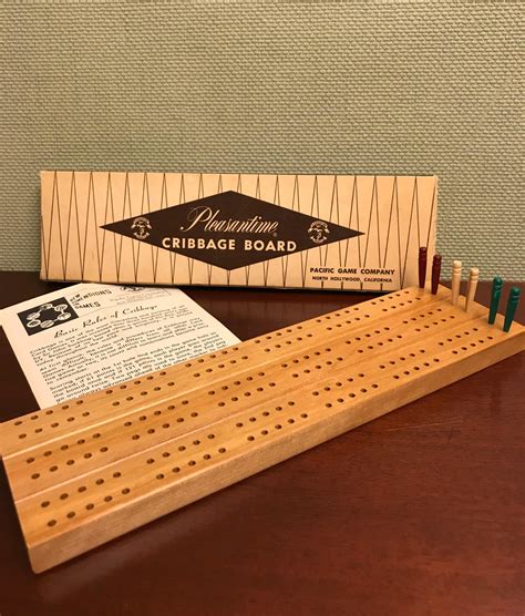Vintage Cribbage Board Wooden Cribbage Board With 6 Pegs Pleasantime