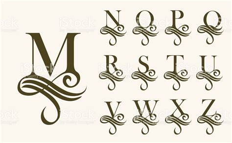 Vintage Set 2 Capital Letter For Monograms And Logos Beautiful