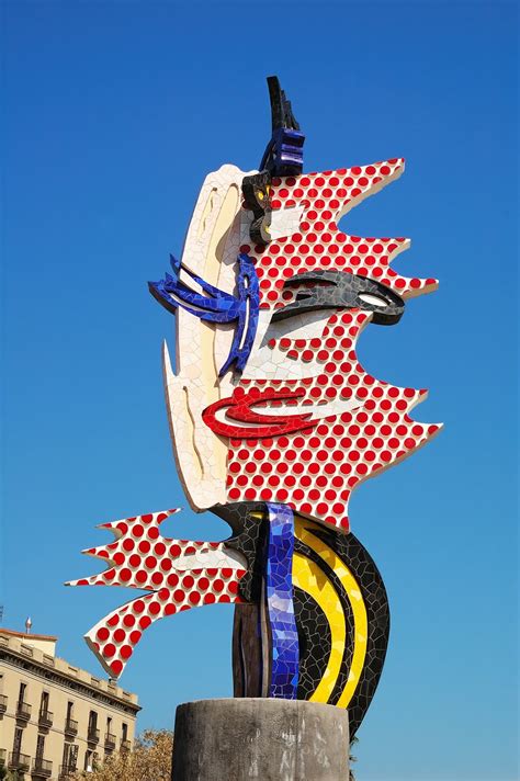 • although pop art started in britain, it is essentially an american movement. Barcelona Photoblog: Barcelona Head, 1992 by Roy Lichtenstein