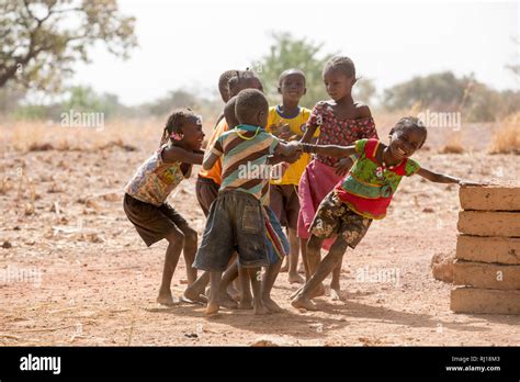 Samba Village Yako Province Burkina Faso Children Playing Together