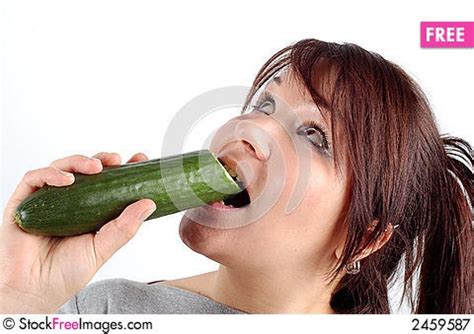 Woman With Cucumber Free Stock Images Photos
