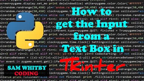 How To Get The Input From A Textbox In Tkinter Youtube