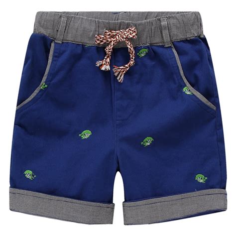 Fashion Toddler Boy Shorts Solid With Cute Embroidery 16bs D01 In