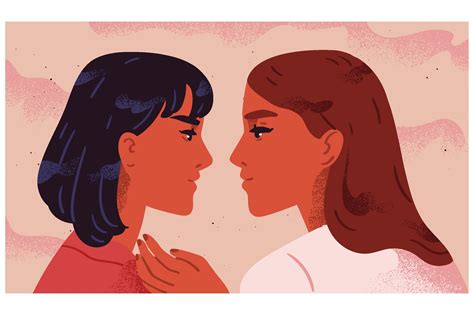 Lesbian Couple In Love People Illustrations ~ Creative Market