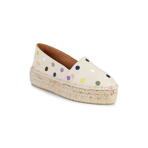 Kurt Geiger Leather Morella Dotted Espadrilles In Natural Lyst