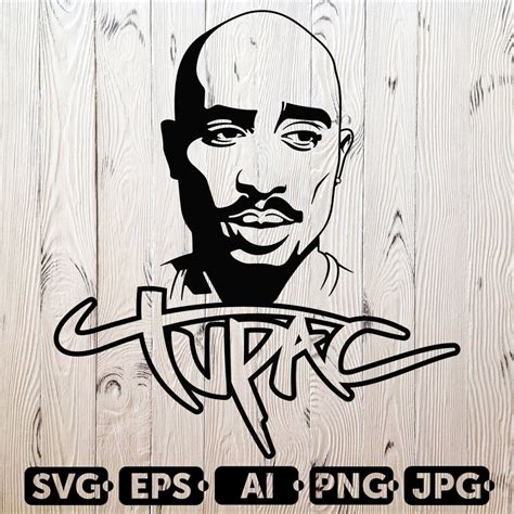 2pac Svg Cutting Files 2 Tupac Shakur Digital Clip Art Etsy