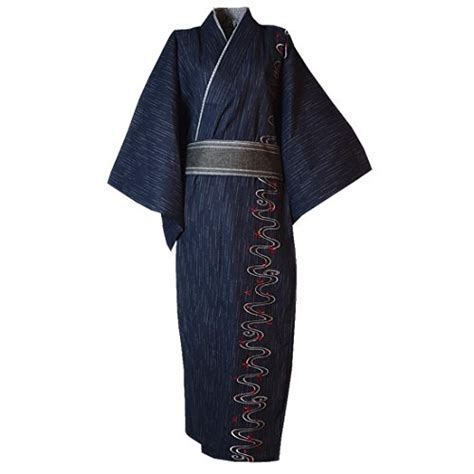 Maysong Mens Japanese Embroidery Kimono Home Robe Pajamas Dressing
