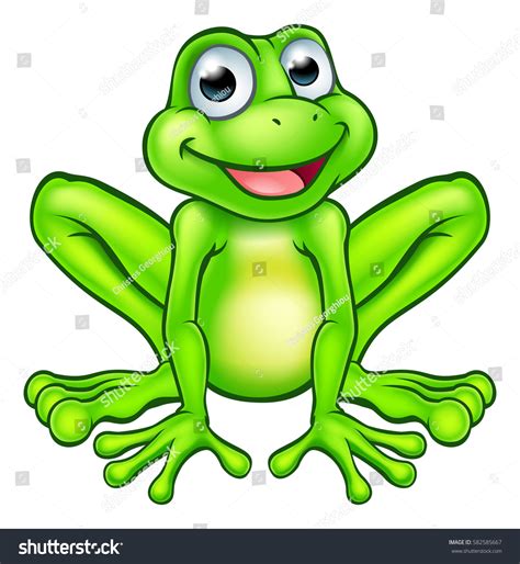 Illustration Cute Cartoon Frog Mascot Character Stock