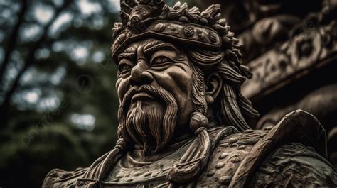تمثال صيني ذو لحية مقرن الملك القديم صور عالية الدقة جبين صورة