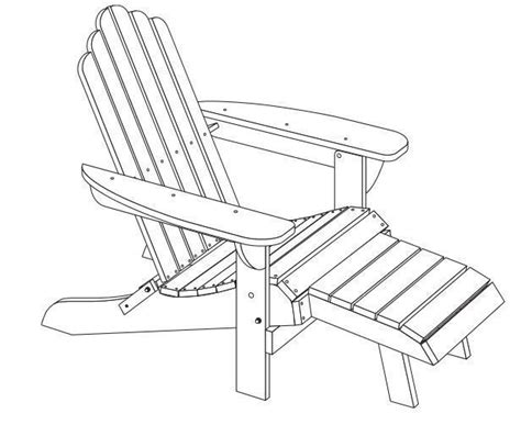 Chair Adirondack Beach Clip Chairs Outline Drawing Drawings Clipart