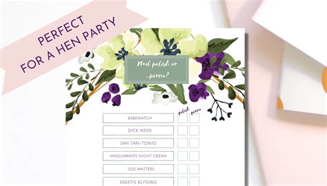 porn or polish bridal shower game instant download fun bachelorette party game printable