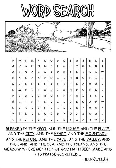 Garden Of Love Puzzle Word Search