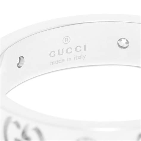 Gucci Icon Thin Diamond Band Ring 18k White Gold End