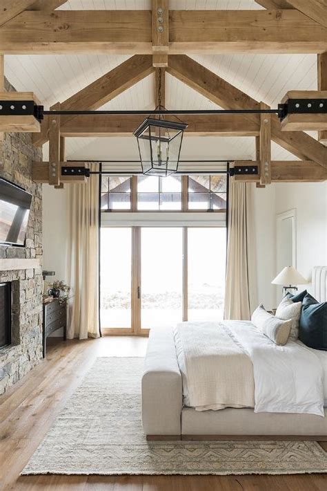Exposed Wood Beams Transitional Bedroom Southern Living