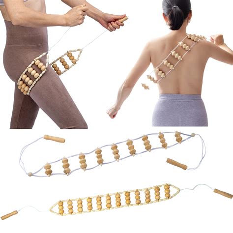 wood back massage roller rope tool wood therapy massage tool lymphatic drainage maderoterapia