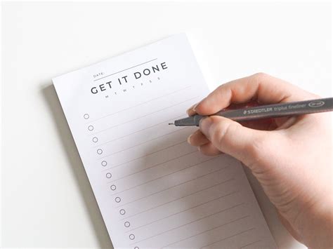 Get It Done To Do List Notepad DL To Do List Minimal To Do Notepad